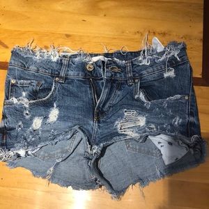 Zara distressed Jean shorts